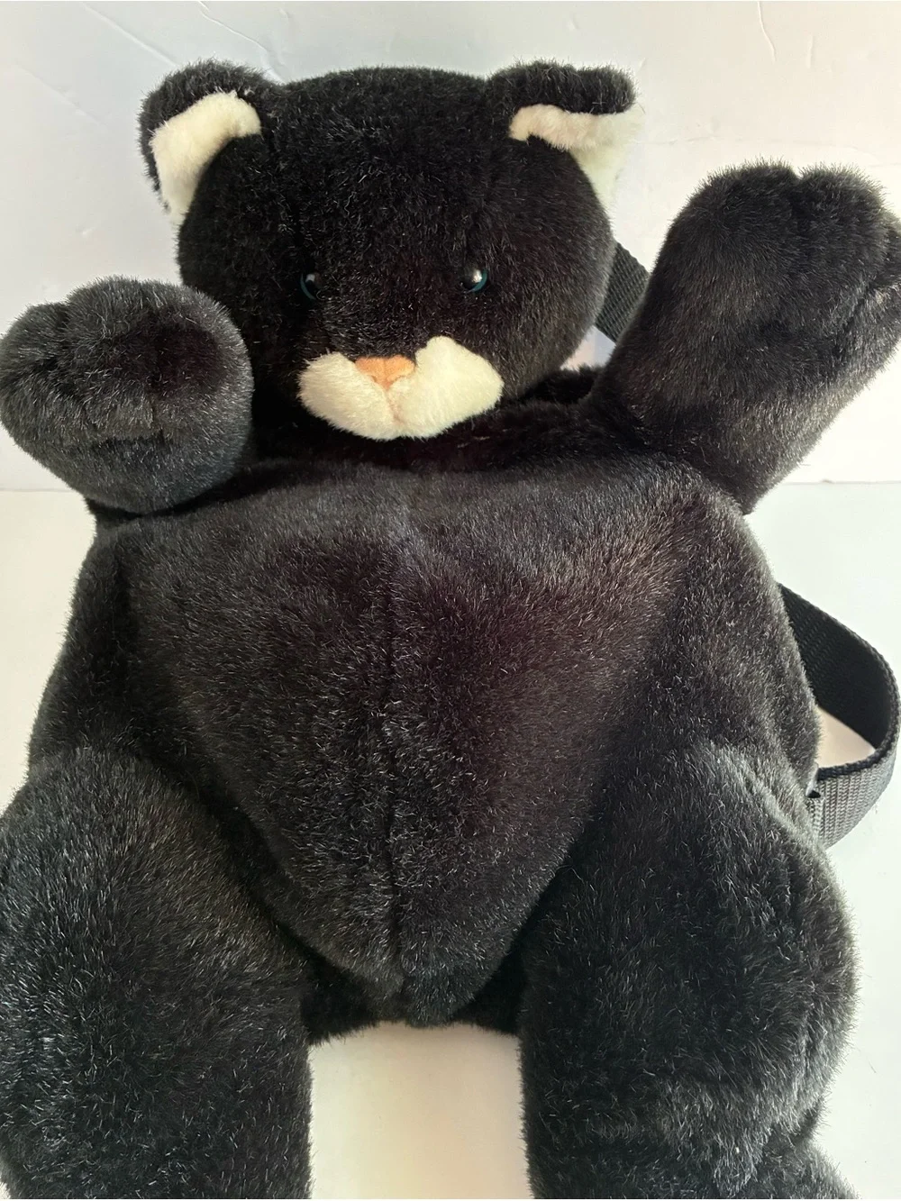 Vintage Mango Kids Black Cat Plush Backpack